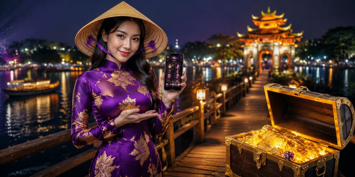 Người dùng Huế nhận cashback bonus am4 trong không gian truyền thống áo dài nón lá